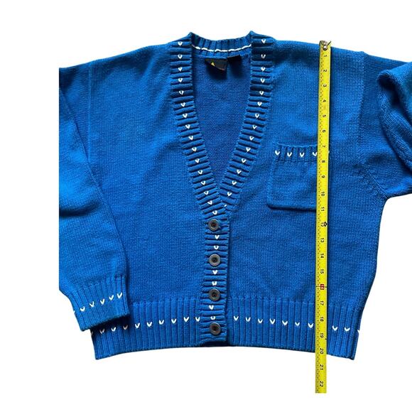 Liz Sport Womens/Teen Petite Cardigan Cropped V Neck Sz Large Cotton cottagecore - Picture 4 of 7